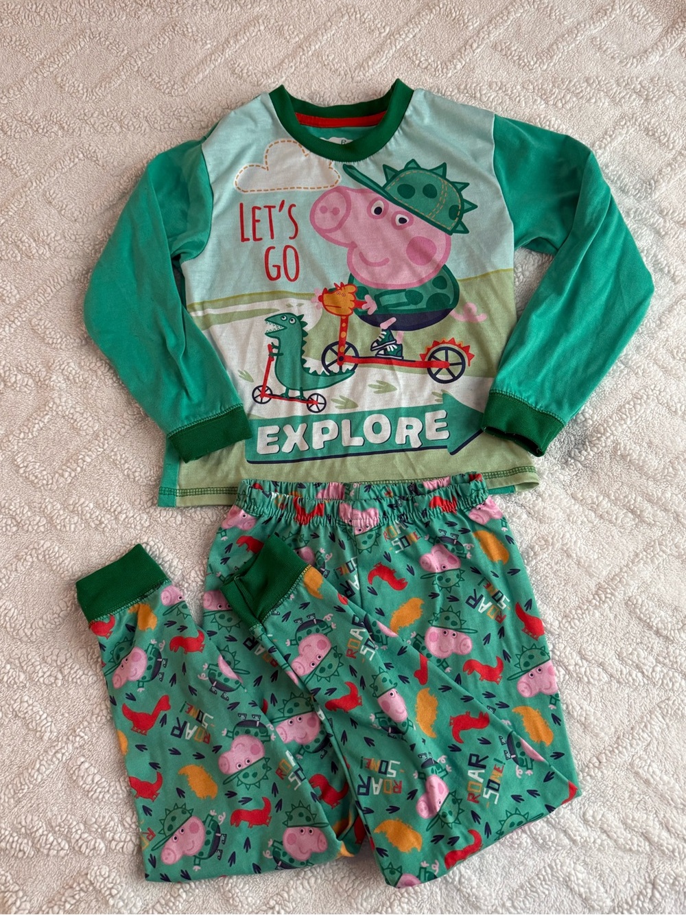 Peppa Pig Let’s Go Explore Pajama Set | Size 5 | 2-Piece Kids Sleepwear